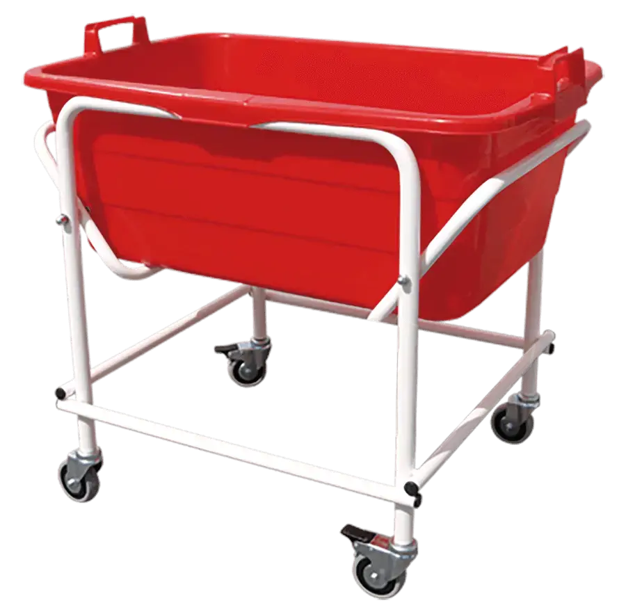 Fahrbares Untergestell für Wannen und Körbe mypolybag
